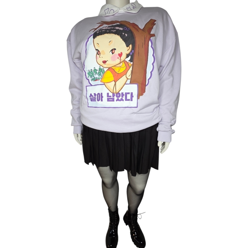 NWT Squid Game x Cakeworthy Collared Graphic Sweatshirt 2X